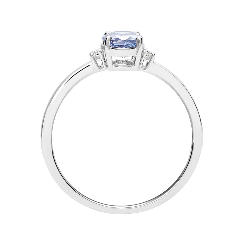 Anello Solitario Jasmine Oro Bianco Tanzanite Diamante - Anelli con Pietre Donna | Stroili