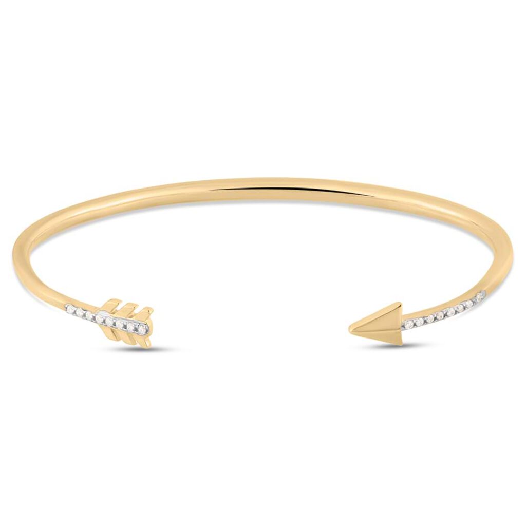 Bangle placcato oro con freccia con zirconi - Bracciali Amicizia Donna | Stroili