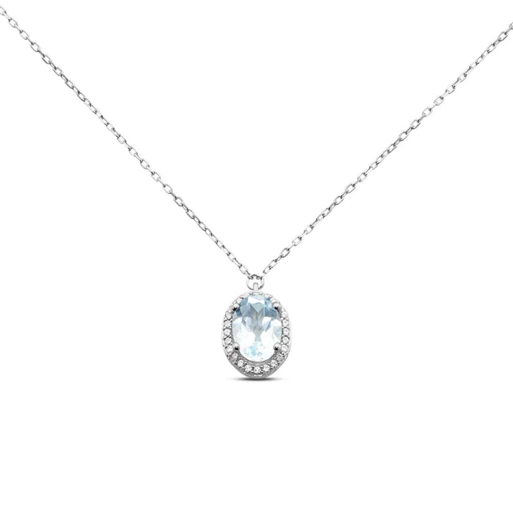 Collana Punto Luce Amélie Oro Bianco Topazio Cubic Zirconia