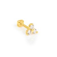 Piercing Orecchio Tragus Helix Conch Bon Ton Oro Giallo Cubic Zirconia