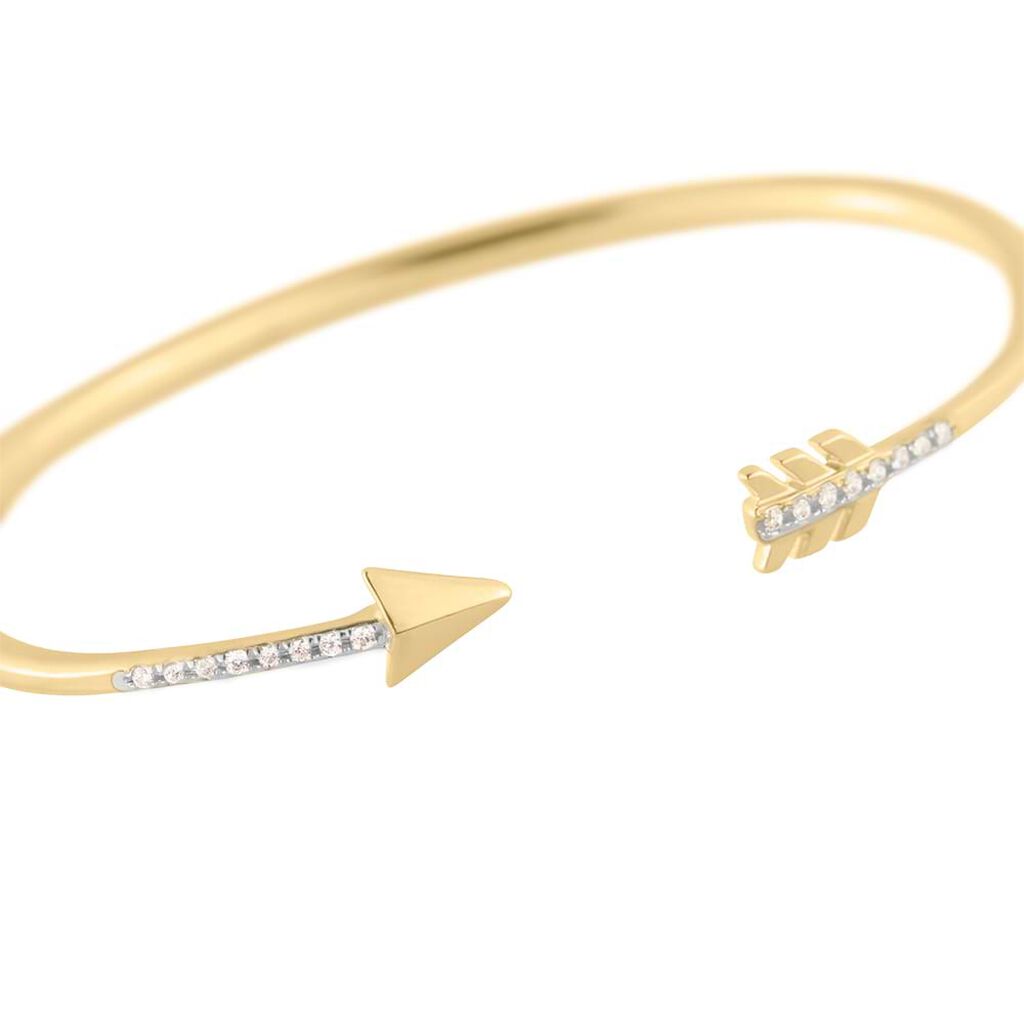 Bangle placcato oro con freccia con zirconi - Bracciali Amicizia Donna | Stroili