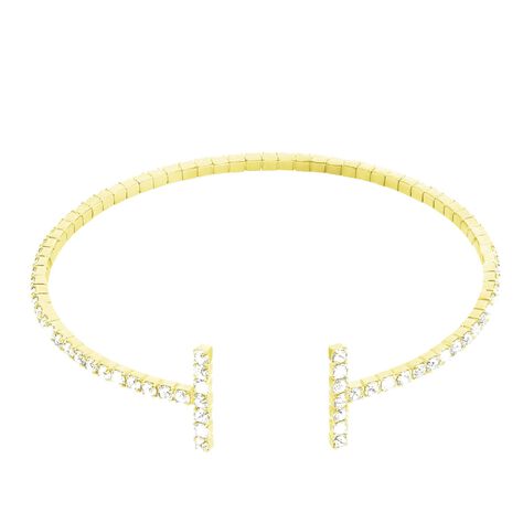 Bracciale bangle small in metallo rodiato e cristalli - Bracciali Donna | Stroili