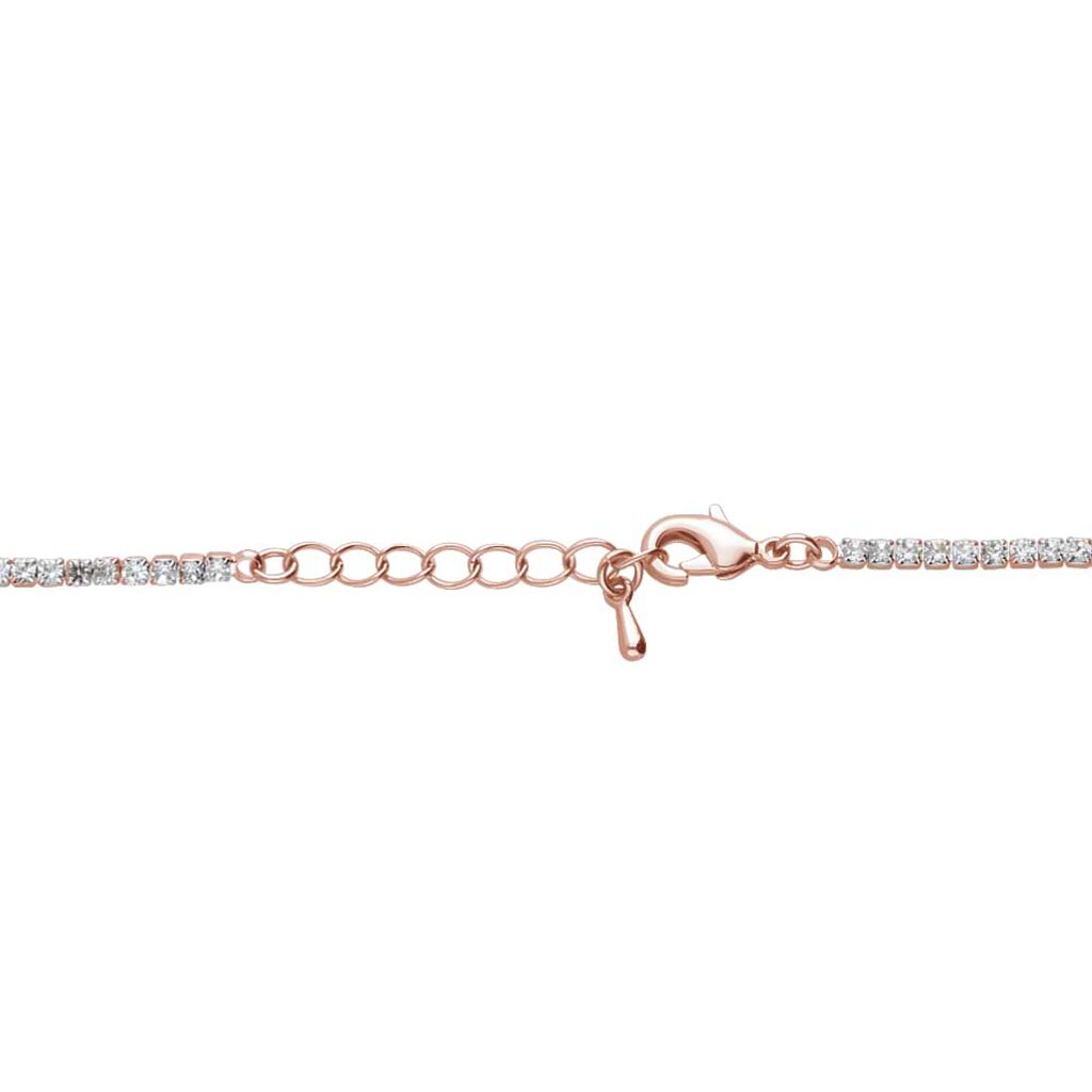 Bracciale con strass e dettagli rombo in metallo rosato - Bracciali Donna | Stroili