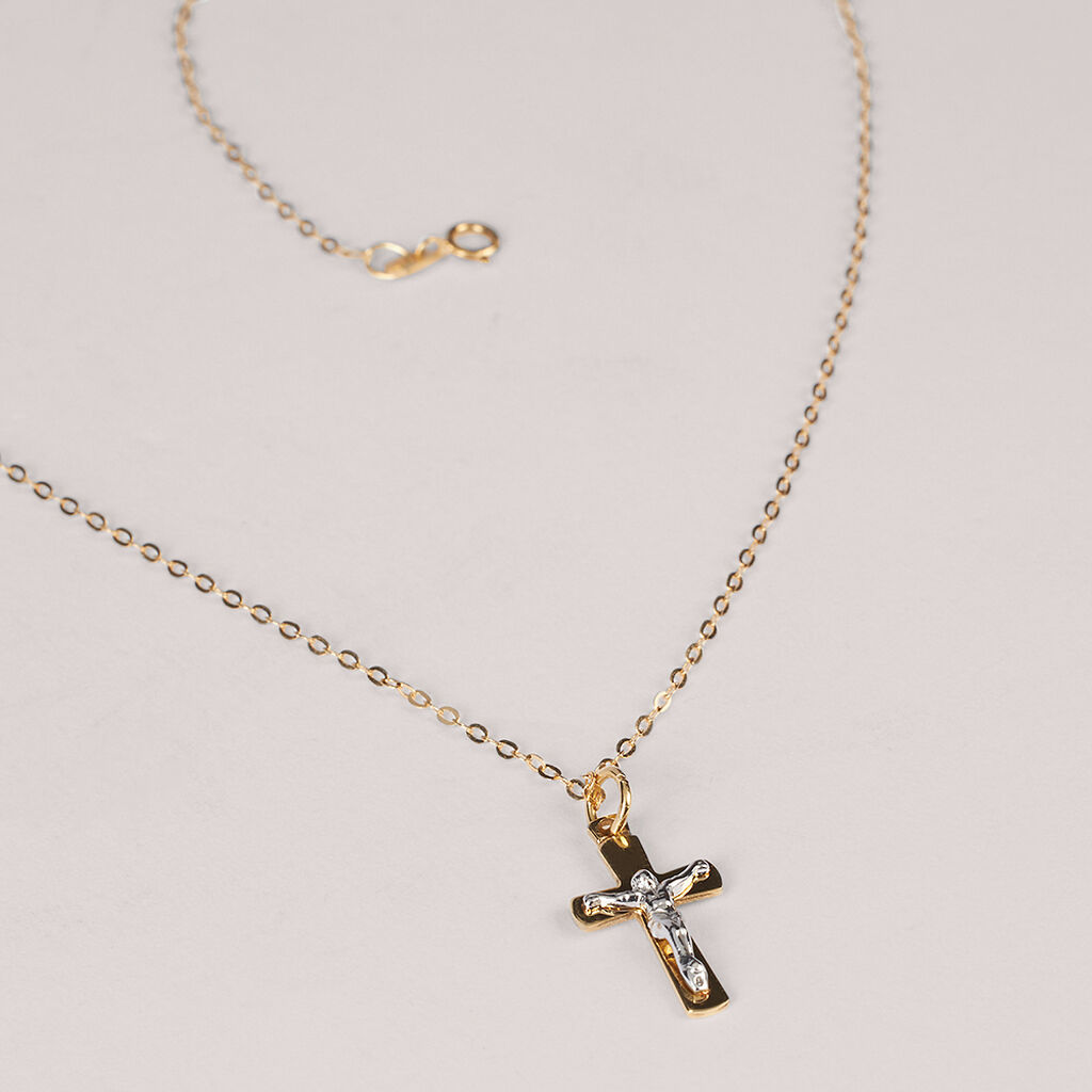 Collana Cristo Holy Oro Bicolore Giallo / Bianco - Collane Unisex | Stroili