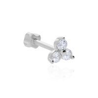 Piercing Orecchio Tragus Helix Conch Bon Ton Oro Bianco Cubic Zirconia