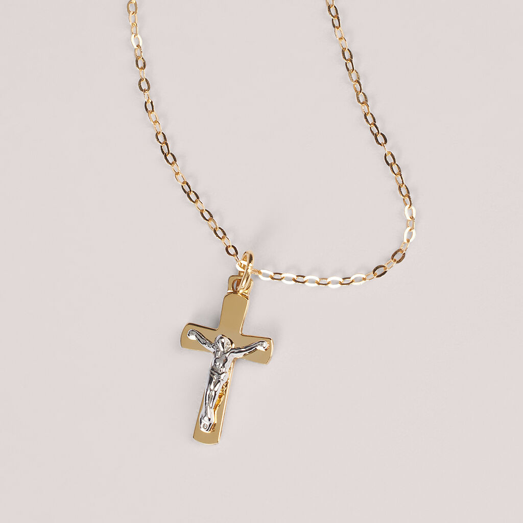 Collana Cristo Holy Oro Bicolore Giallo / Bianco - Collane Unisex | Stroili